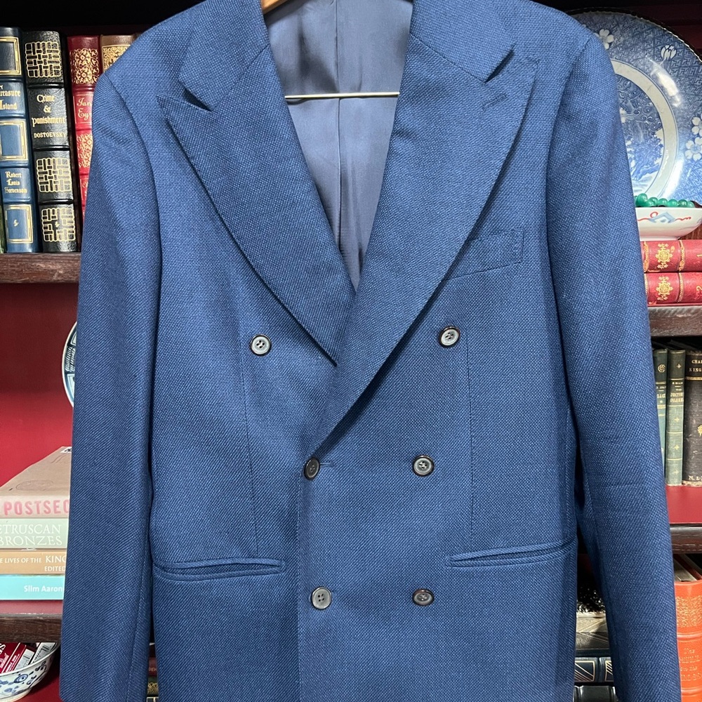 Suitsupply Blue Double-Breasted Blazer